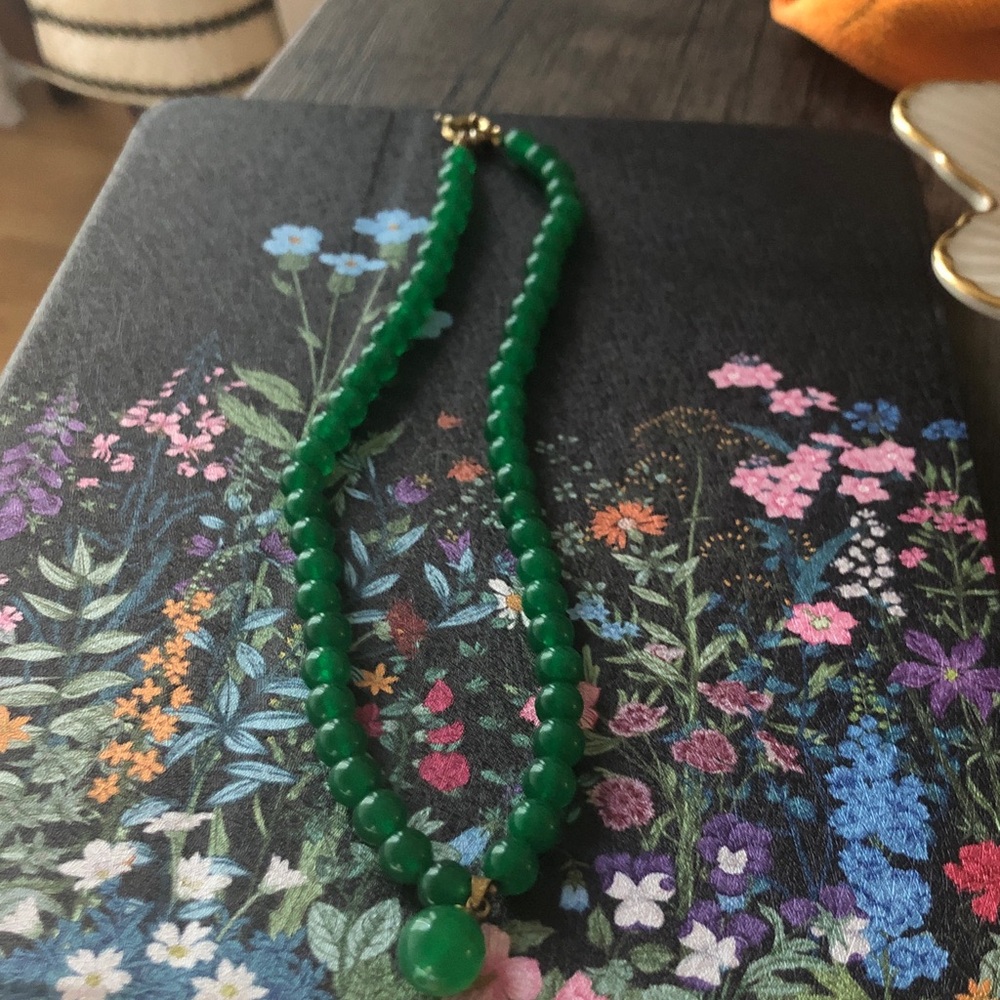 Green Beaded Statement Necklace - Women Jewelry